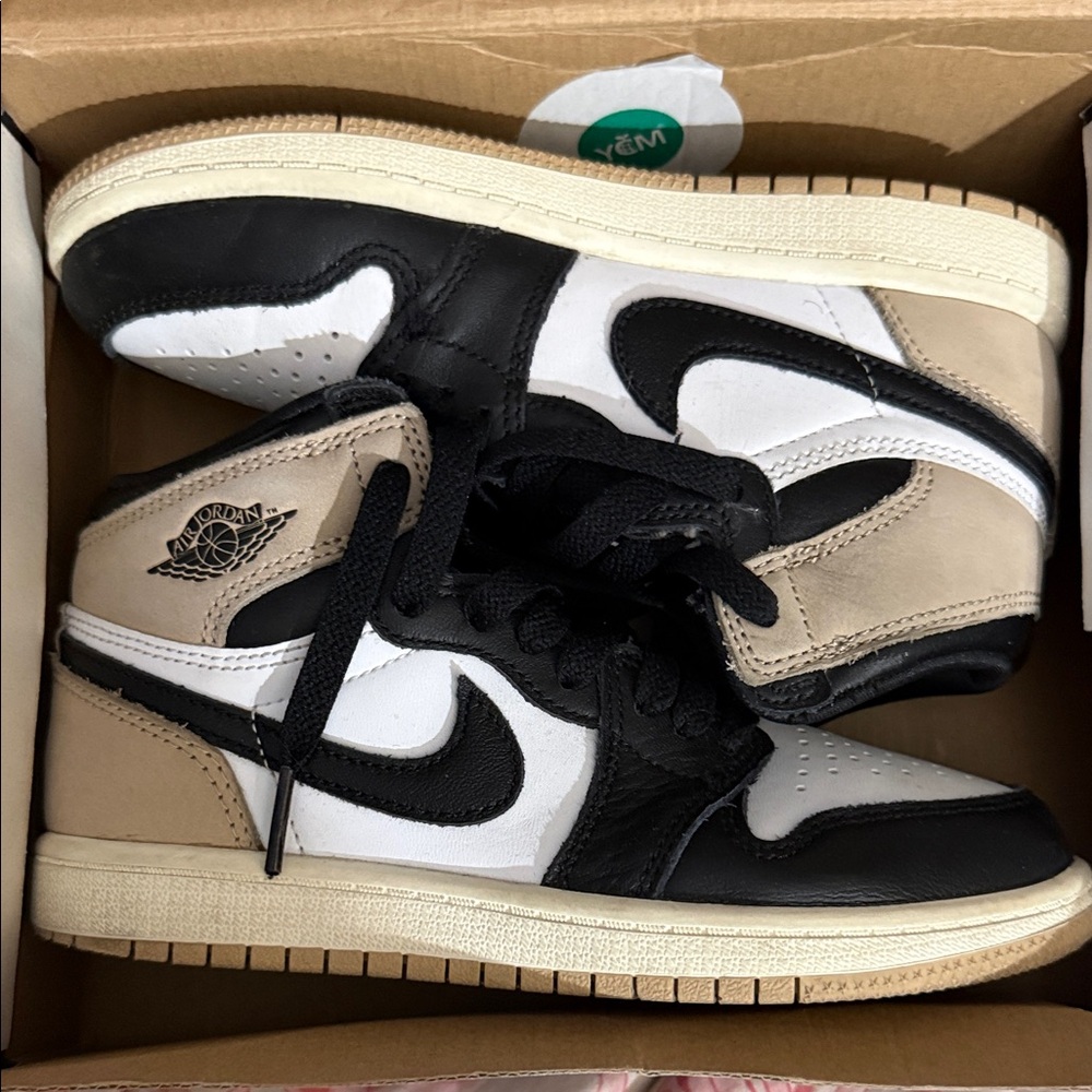 Jordan Kids Sneakers Black White Tan